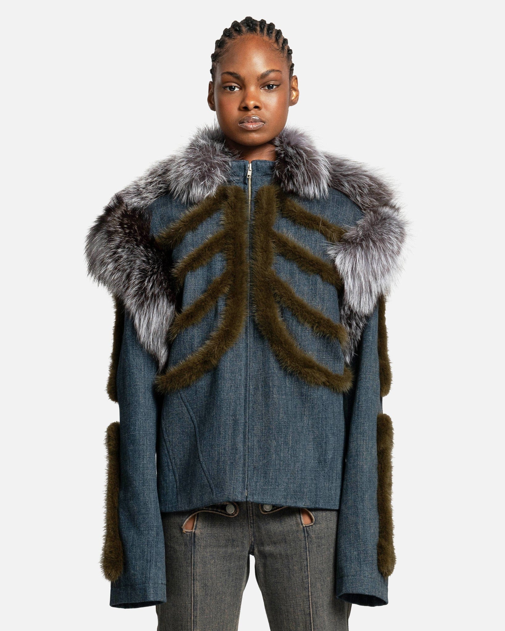 Buy Oberora Mens Rugged Wear Denim Jacket Faux Fur Lined Winter Coat Black  L Online at desertcartINDIA